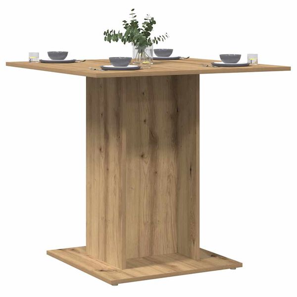 vidaXL Tavolo Pranzo Rovere Artigianale 80x80x75 cm Legno Multistrato