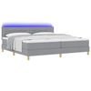 vidaXL Letto a Sorgente LED con led Grigio chiaro 200 x 200 cm Tessuto