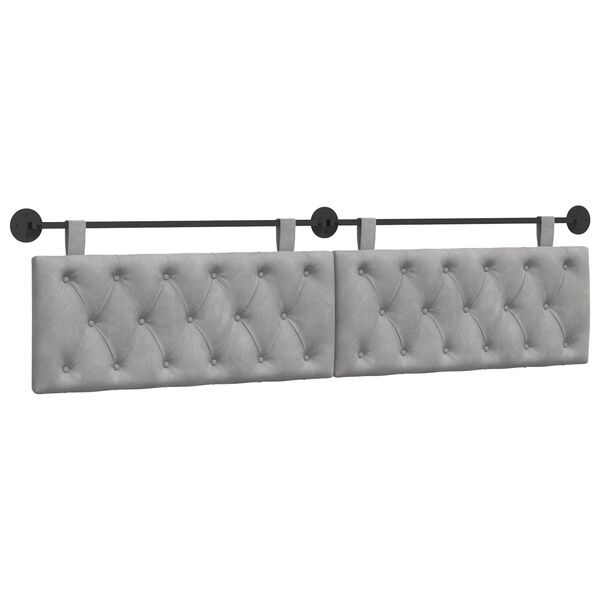 vidaXL Testata appesa Grigio chiaro 210 x 55 x 7 cm Velluto