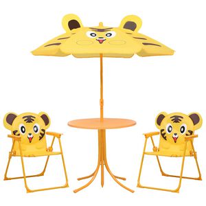 vidaXL Set da Bistrot da Giardino per Bambini con Ombrellone Giallo