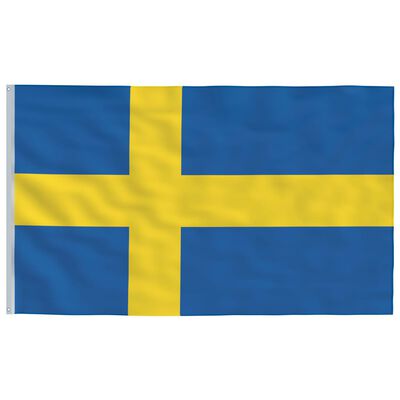 vidaXL Bandiera della Svezia con Pennone in Alluminio 6 m
