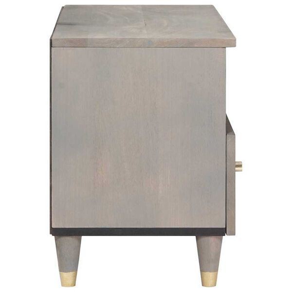 vidaXL Mobile TV Grigio 70 x 33 x 46 cm Legno di mango massello