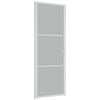 vidaXL Porta Interna 76x201,5 cm Bianco Opaco Vetro e Alluminio