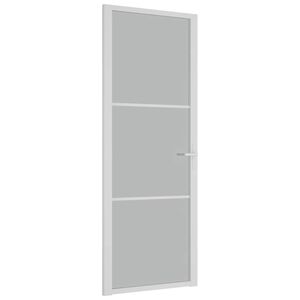 vidaXL Porta Interna 76x201,5 cm Bianco Opaco Vetro e Alluminio