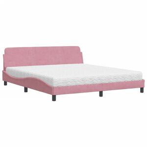 vidaXL Letto con Materasso Dover Rosa 180x200 cm in Velluto