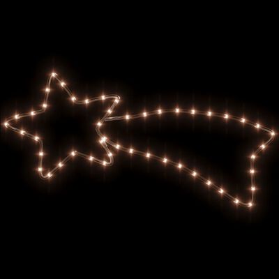 vidaXL Figura Cometa di Natale con 48 LED Bianco Caldo 65x28 cm