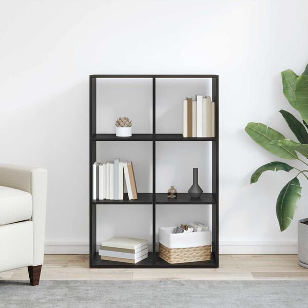 vidaXL Armadio per Libri Rovere Nero 69,5 x 29 x 103,5 cm