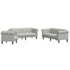 vidaXL Set di Divani 3 pz Grigio Chiaro in Velluto