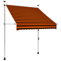 vidaXL Tenda da Sole Retrattile Manuale 150 cm Arancione e Marrone
