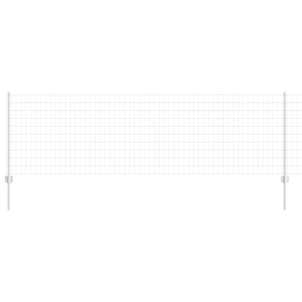 vidaXL Recinzione con Posto Argento 0,8 x 10 m Acciaio