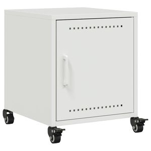 vidaXL Comodino Bianco 36x39x43,5 cm in Acciaio