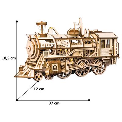 Robotime Treno Meccanico in Legno Locomotive