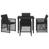 vidaXL Set da Pranzo per Giardino 5 pcs Nero polyrattan