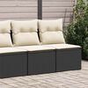vidaXL Set Divani da Giardino con Cuscini 2 pz Nero Polyrattan Acacia