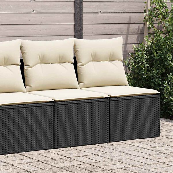 vidaXL Set Divani da Giardino con Cuscini 2 pz Nero Polyrattan Acacia