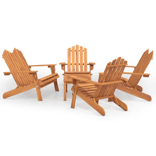 vidaXL Set Salotto da Giardino Adirondack 5pz Legno Massello di Acacia