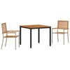 vidaXL Set da Pranzo per Giardino 3 pz Beige e Marrone polyrattan