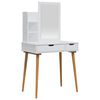 vidaXL Set Tavolo da Trucco FAUSKE 3 pz Bianco 76 x 50 x 143 cm