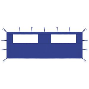 vidaXL Parete con Finestre per Gazebo 6x2 m Blu