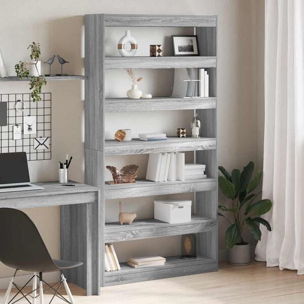 vidaXL Armadio per Libri Grigio sonoma 100 x 30 x 198 cm