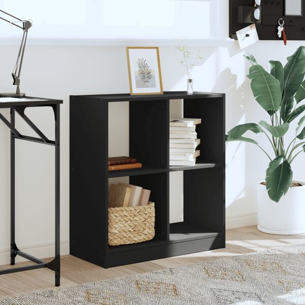 vidaXL Libreria Nera 68,5x32x75 cm in Legno Multistrato