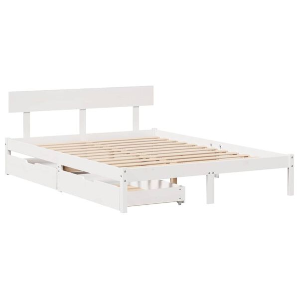 vidaXL Letto senza Materasso Bianco 120x200 cm Legno Massello di Pino