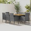 vidaXL Set da Pranzo per Esterni 9 pz in Polyrattan Grigio