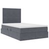 vidaXL Letto con contenitore e materasso Grigio scuro 120 x 190 cm