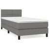 vidaXL Giroletto a Molle con Materasso Grigio Scuro 100x200 cm Tessuto