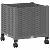 vidaXL Vaso da Giardino con Ruote Grigio Chiaro 40 x 40 x 48 cm PP