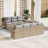 vidaXL Set Divano da Giardino con cuscino 8 pcs Beige polyrattan
