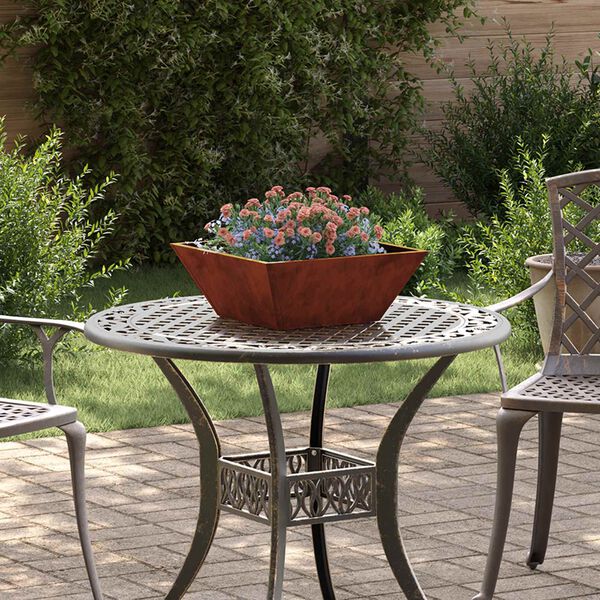 vidaXL Vaso da giardino 5 pcs Ruggine 40 x 40 x 15 cm