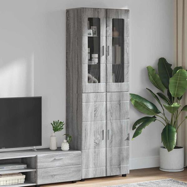 vidaXL Credenza con lo scaffale FLORIN Grigio Sonoma 60 x 35 x 182 cm