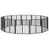 vidaXL Cancello per cani 12 pz Nero 60 x 60 cm Acciaio zincato