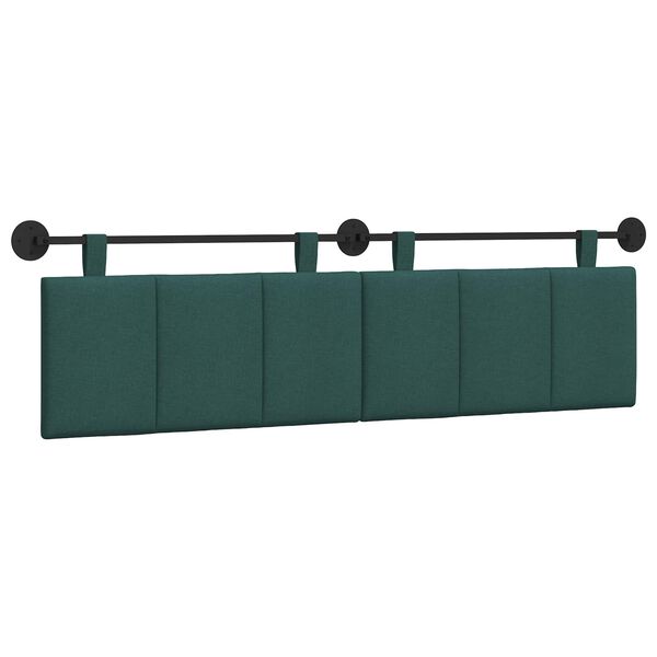 vidaXL Testata appesa Rigato Verde Scuro 170 x 55 x 5 cm Tessuto