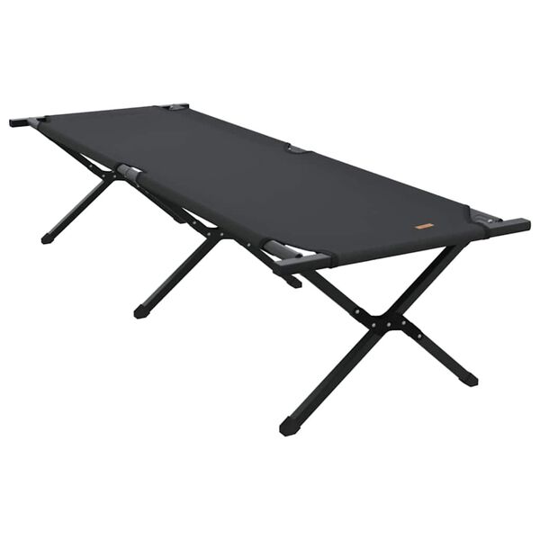 vidaXL Letto da campeggio pieghevole Nero 193 x 69 x 45 cm