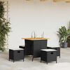 vidaXL Set da Pranzo da Giardino 5 pz Nero con Cuscini in Polyrattan