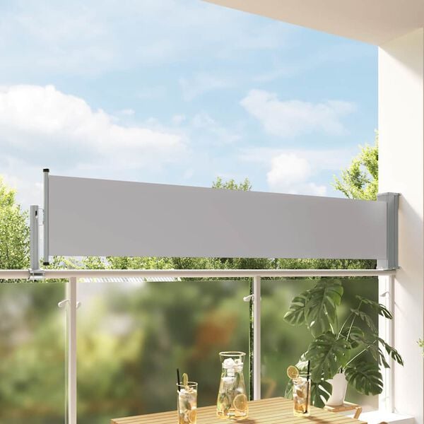 vidaXL Tenda Laterale Retrattile per Patio 60x300 cm Grigia