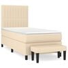 vidaXL Giroletto a Molle con Materasso Crema 90x200 cm inTessuto
