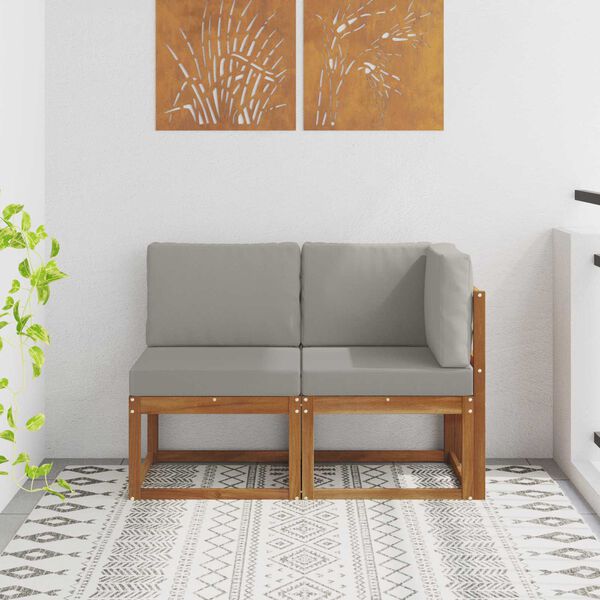 vidaXL Divano modulare da esterno e angolare con cuscino 2 Pezzo