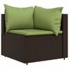 vidaXL Set Mobili da Giardino 4 pz con Cuscini in Polyrattan Marrone