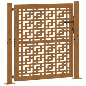 vidaXL Cancello da giardino 100x100 cm in acciaio corten con design a croce