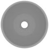 vidaXL Lavandino Lusso Rotondo Grigio Chiaro Opaco 40x15cm in Ceramica