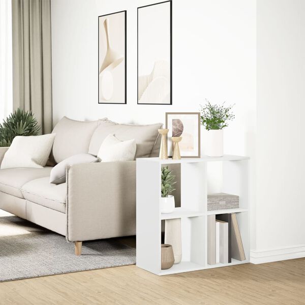 vidaXL Libreria divisoria bianca 69,5x29x69,5 cm in legno ingegnerizzato