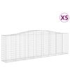 vidaXL Cesti Gabbioni ad Arco 5 pz 400x50x120/140 cm Ferro Zincato