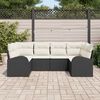 vidaXL Set Divano da Giardino 6 pcs Nero e Bianco polyrattan