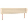 vidaXL Testiera ad Orecchio Crema 183x23x78/88 cm in Tessuto