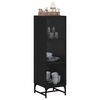 vidaXL Credenza con Ante in Vetro Nera 35x37x120 cm