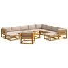vidaXL Set di divani 12 pz Naturale Legno di Acacia Massello