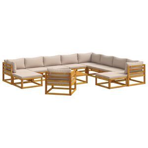 vidaXL Set di divani 12 pz Naturale Legno di Acacia Massello